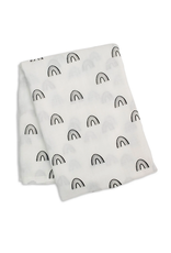 Bamboo muslin swaddle-Black rainbow