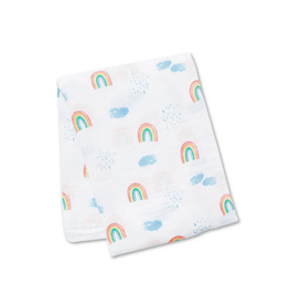 Cotton muslin swaddle-rainbow sky