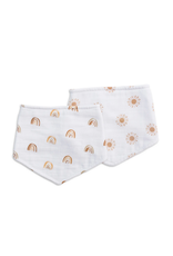 Boho 2pk bandana bibs-rainbow/suns