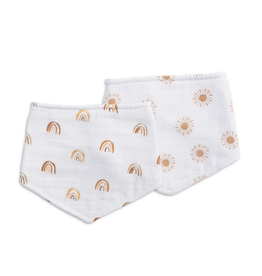Boho 2pk bandana bibs-rainbow/suns