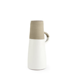Garand Medium Ceramic Jug - White/Natural