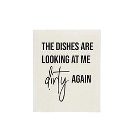 Dishes Looking At Me Sponge Cloth