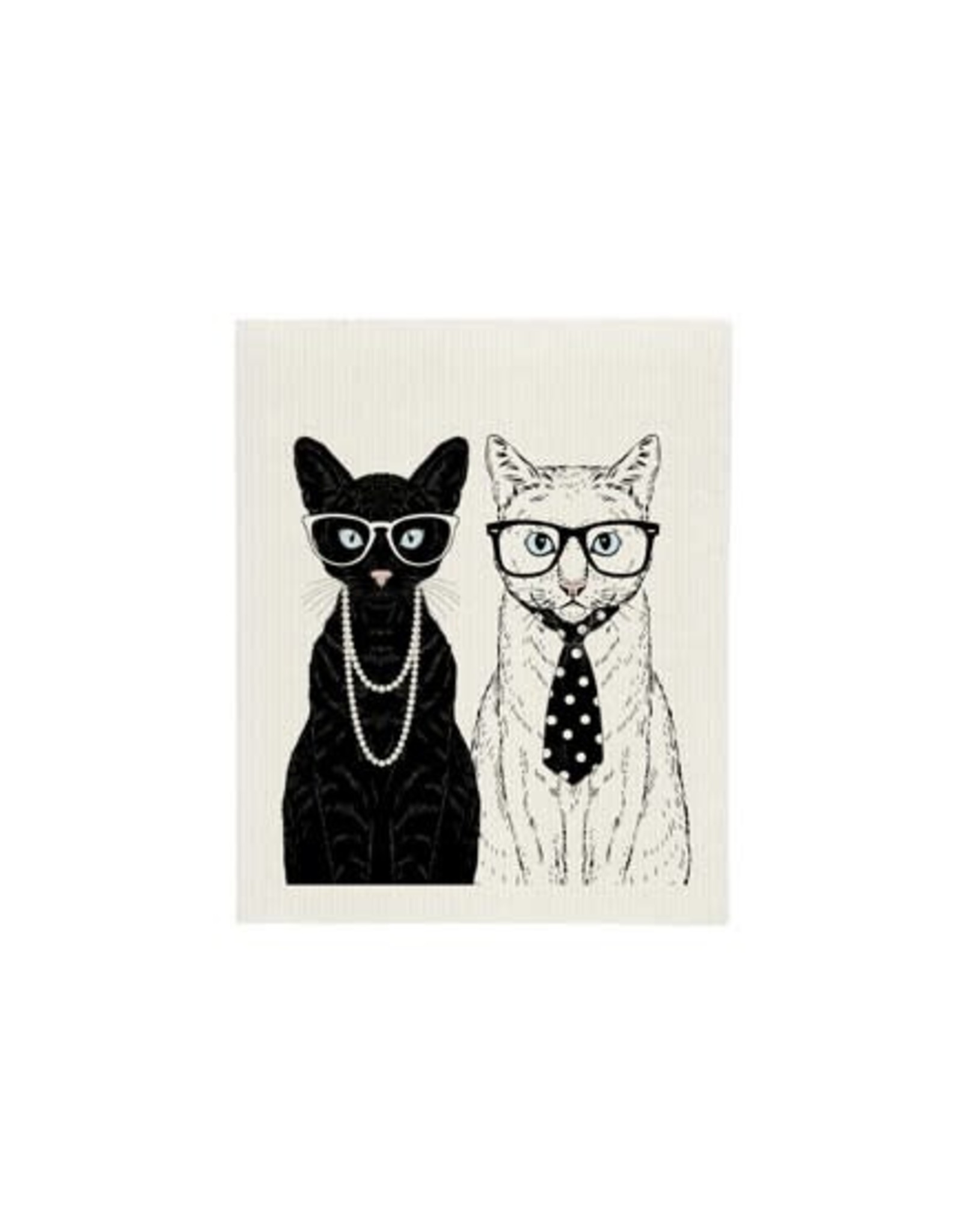 cat couple sponge cloth