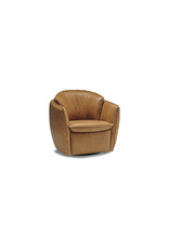 Sola Swivel Chair - Premium Saddlebag Coin Leather