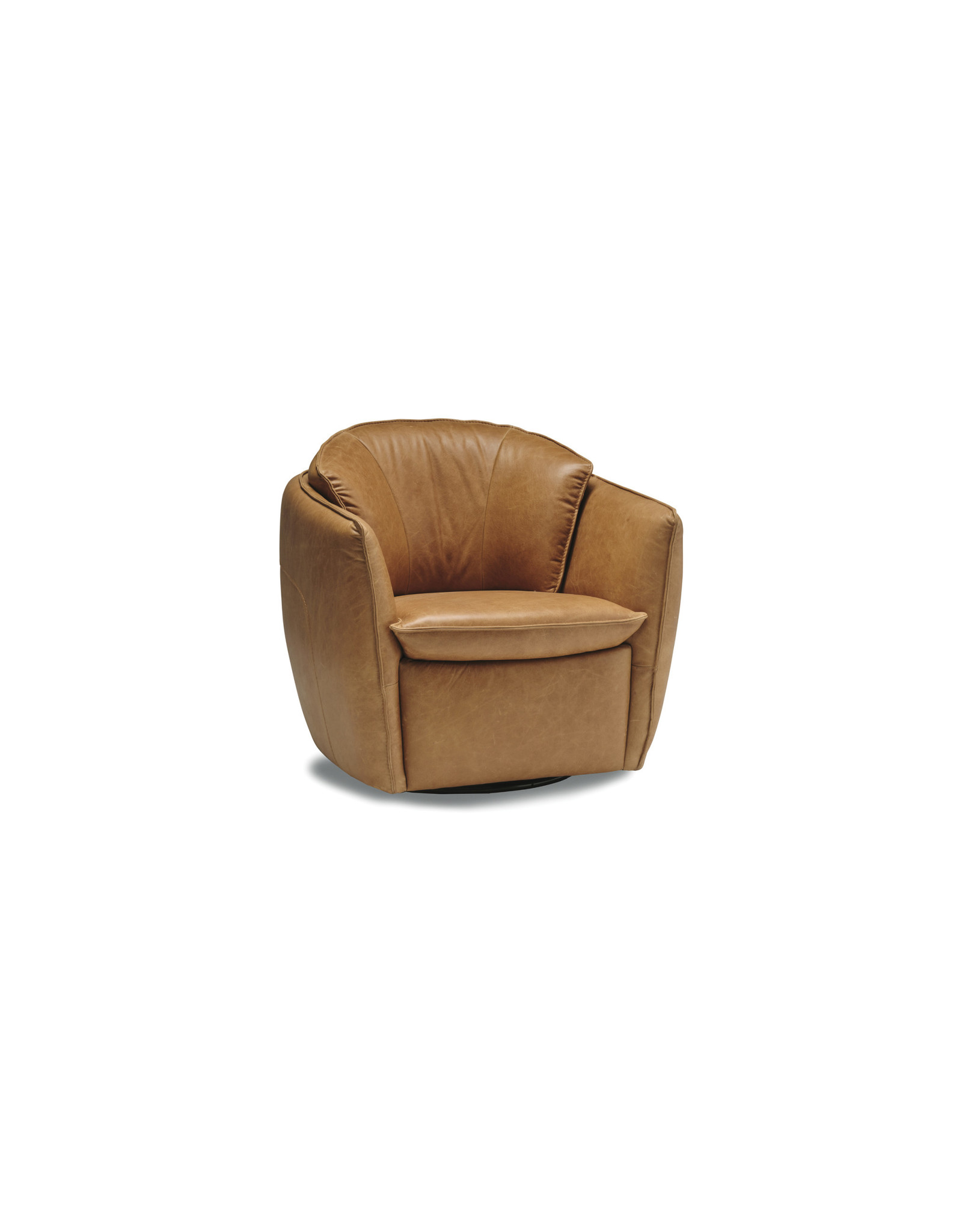 Sola Swivel Chair - Premium Saddlebag Coin Leather