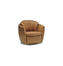 Sola Swivel Chair - Premium Saddlebag Coin Leather