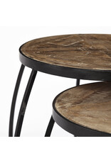 Clapp lll (set of 2) light brown wood with "X" pattern