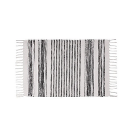 Volos Tasseled Floor Mat Black