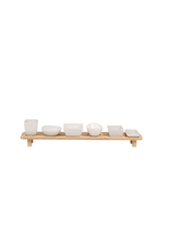 Cabo 7 Piece Acacia Serving Set White