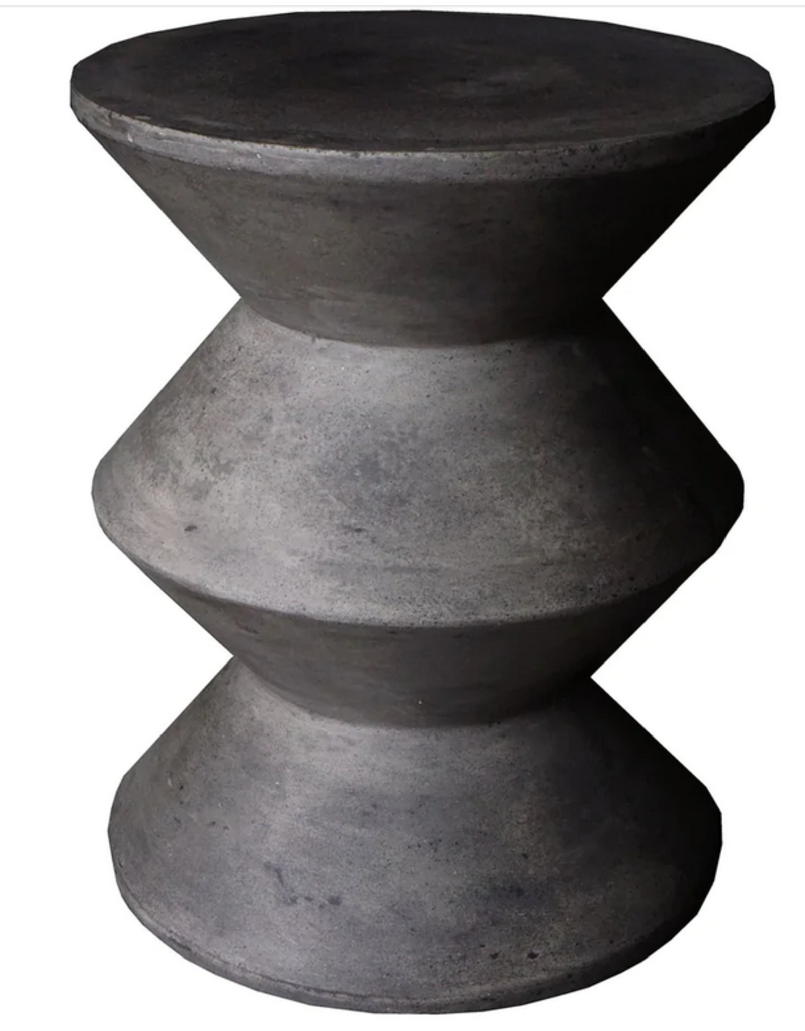 concrete inverted stool w/ round face