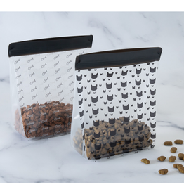 Kitten Standup Reusable Treat Bag - Black/Clear