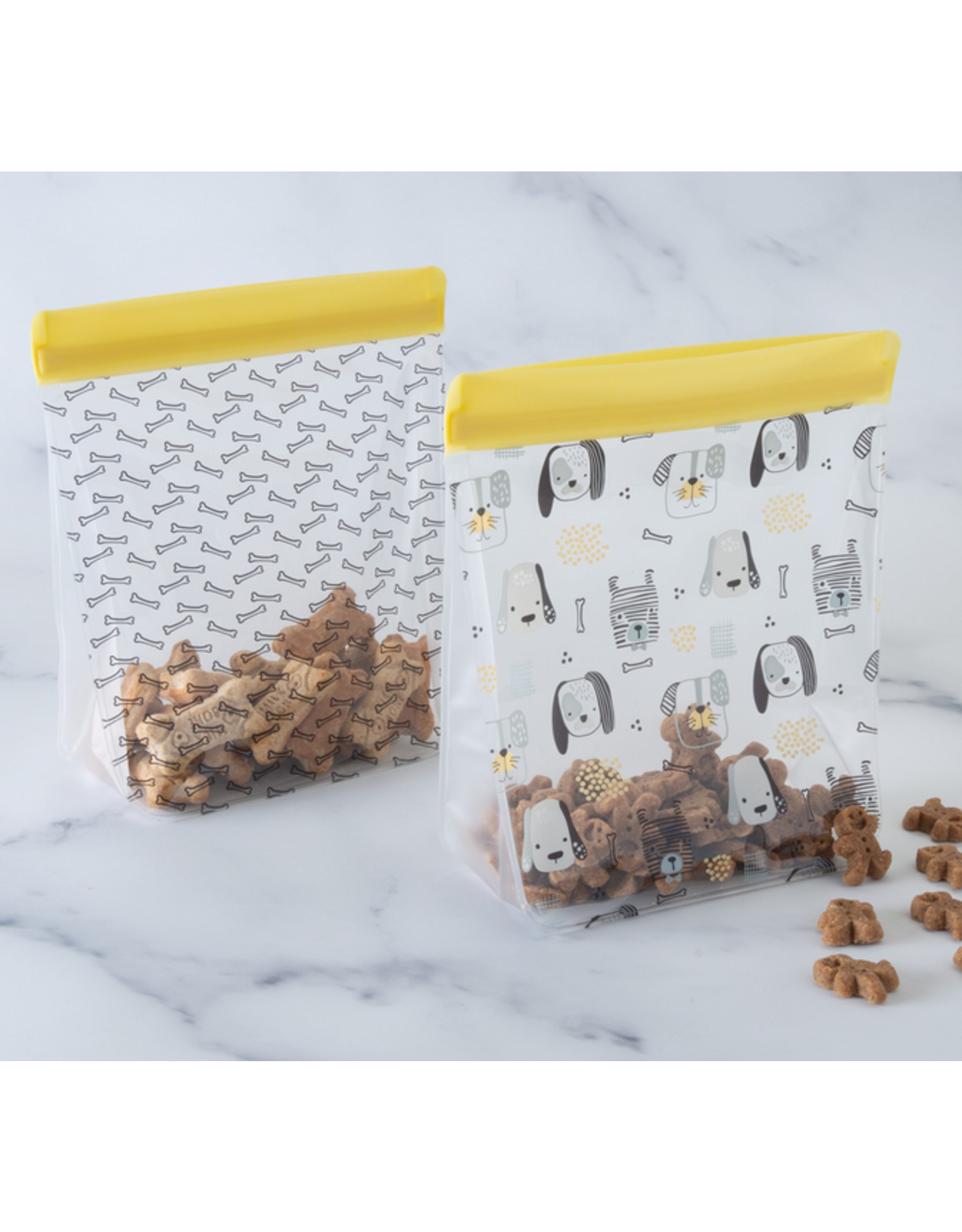 Cute Puppy Standup Reusable Bag - BK/Clear
