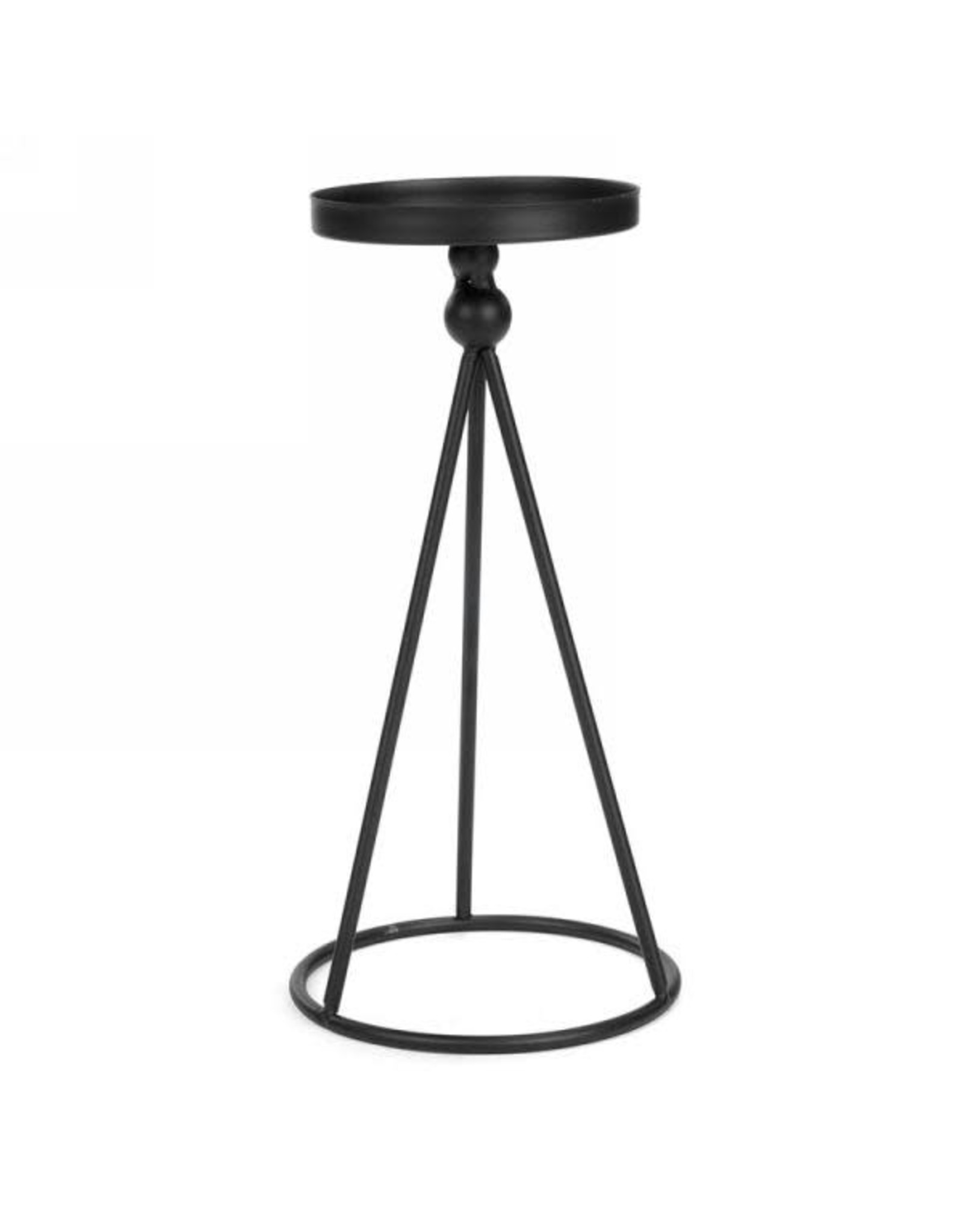 Black metal candle holder