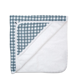 Hooded Towel- Navy Gingham