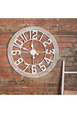 White Metal and Wood Wall Clock