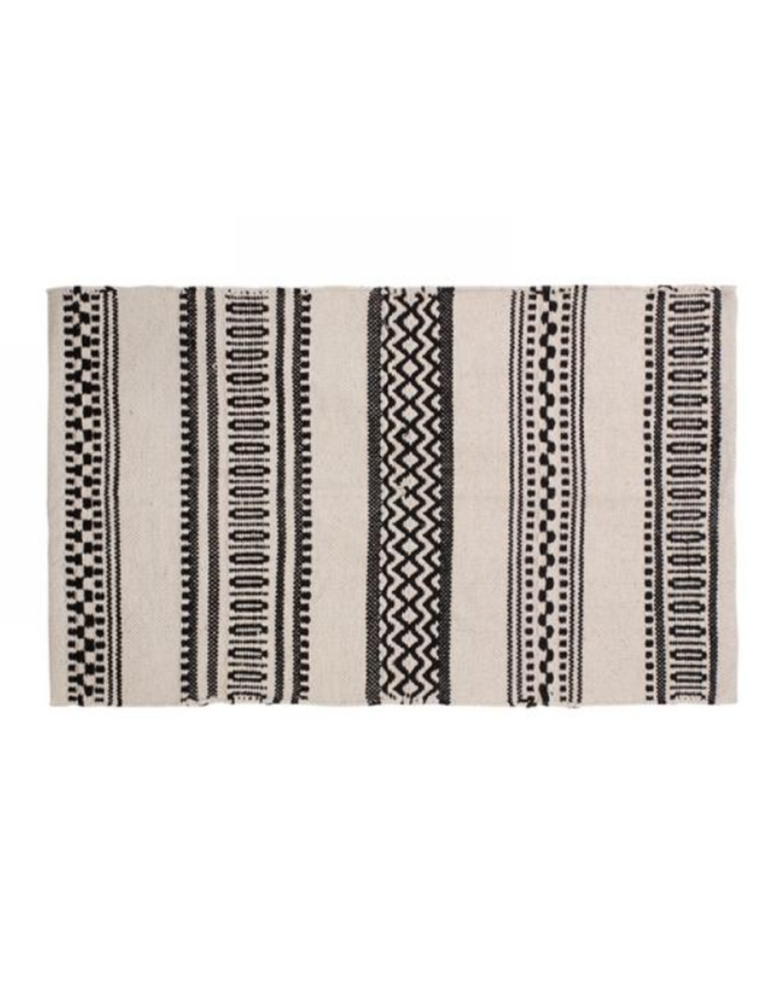 Aztec motif carpet in black & natural