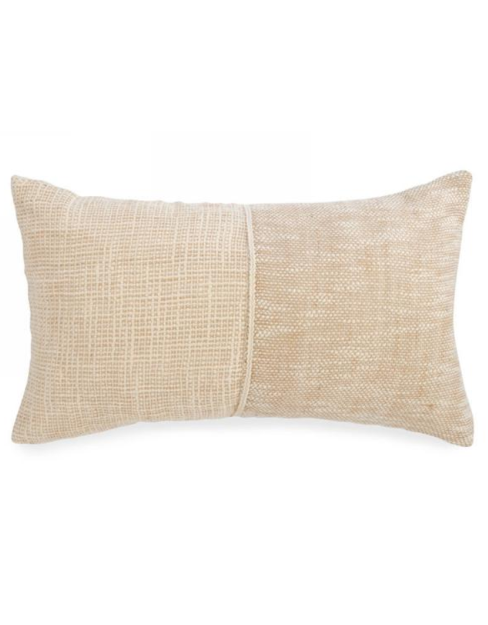 2-tone beige weaved rect cushion
