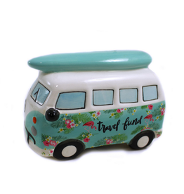 Teal Bus/Surfboard Money Bank