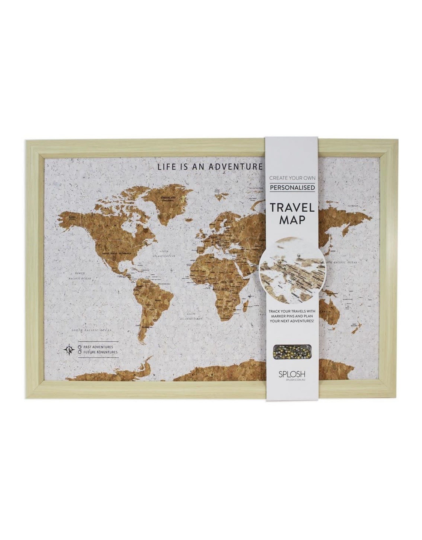 Framed Cork World Map - Large