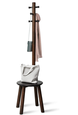 Pillar Stool and Coat Rack - Black Walnut
