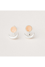 Stone Moon Phase Ear Jacket - Sunstone/Silver