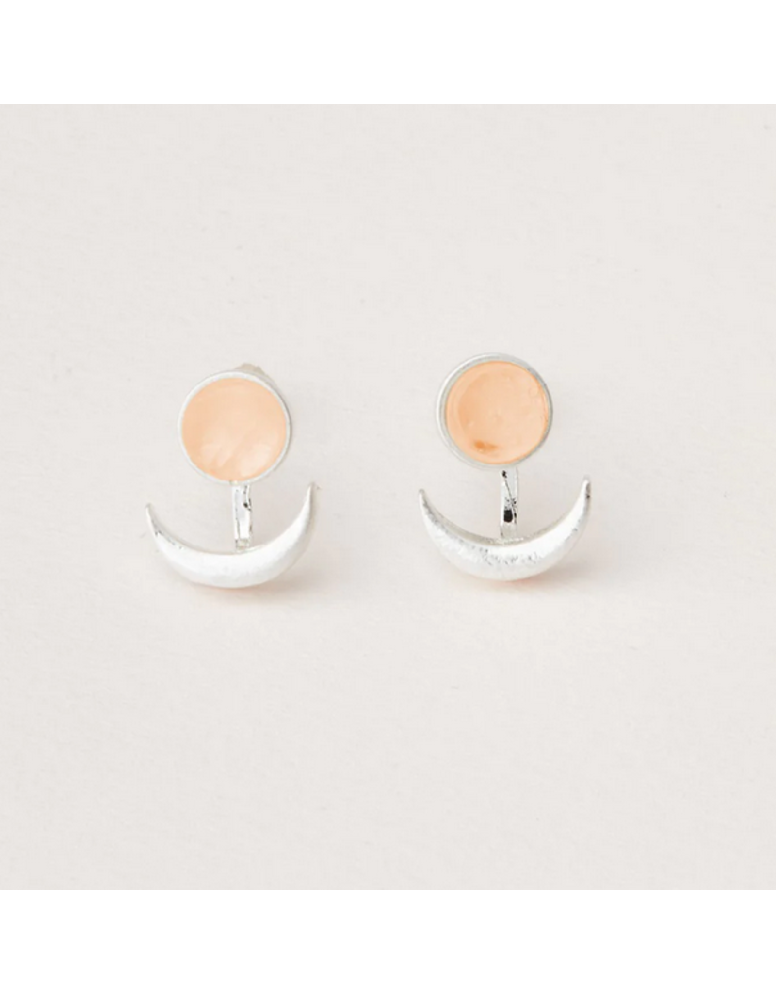 Stone Moon Phase Ear Jacket - Sunstone/Silver
