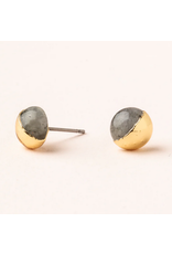 Dipped Stone Stud - Labrodite/Gold