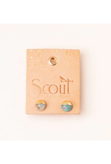 Dipped Stone Stud - Labrodite/Gold