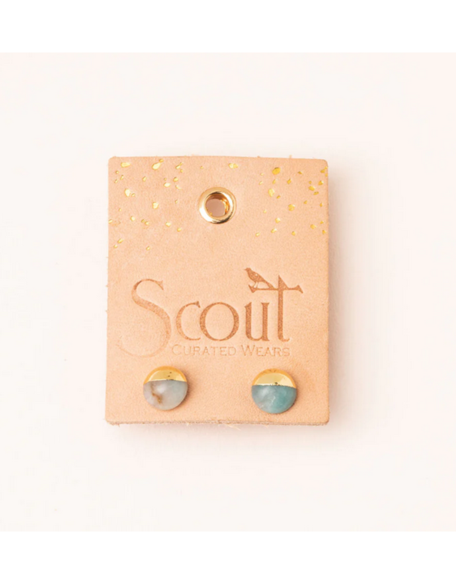 Dipped Stone Stud - Labrodite/Gold