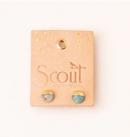Dipped Stone Stud - Labrodite/Gold