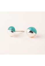 Dipped Stone Stud - Turquoise / Silver