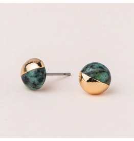 Dipped Stone Stud - African Turquoise/Gold