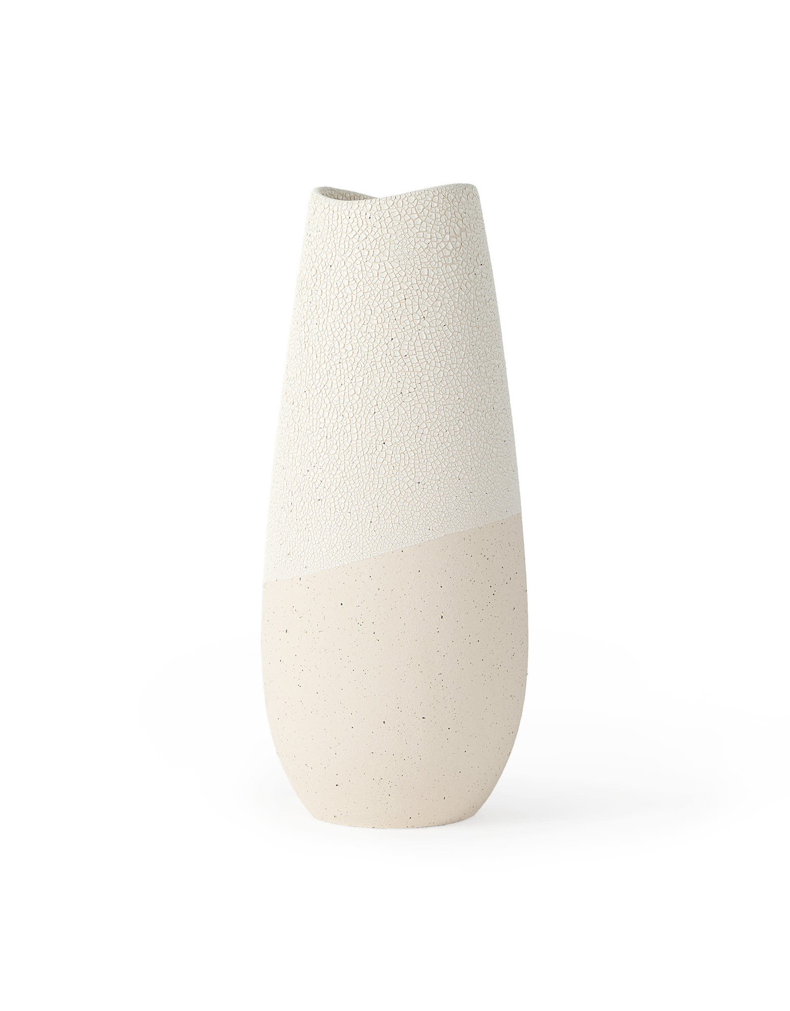 Solar Cream Cracked Ceramic Vase