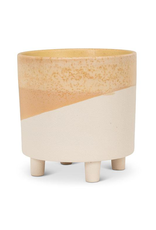 Medium Neutral Abstract Planter with Feet