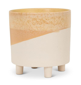 Medium Neutral Abstract Planter with Feet