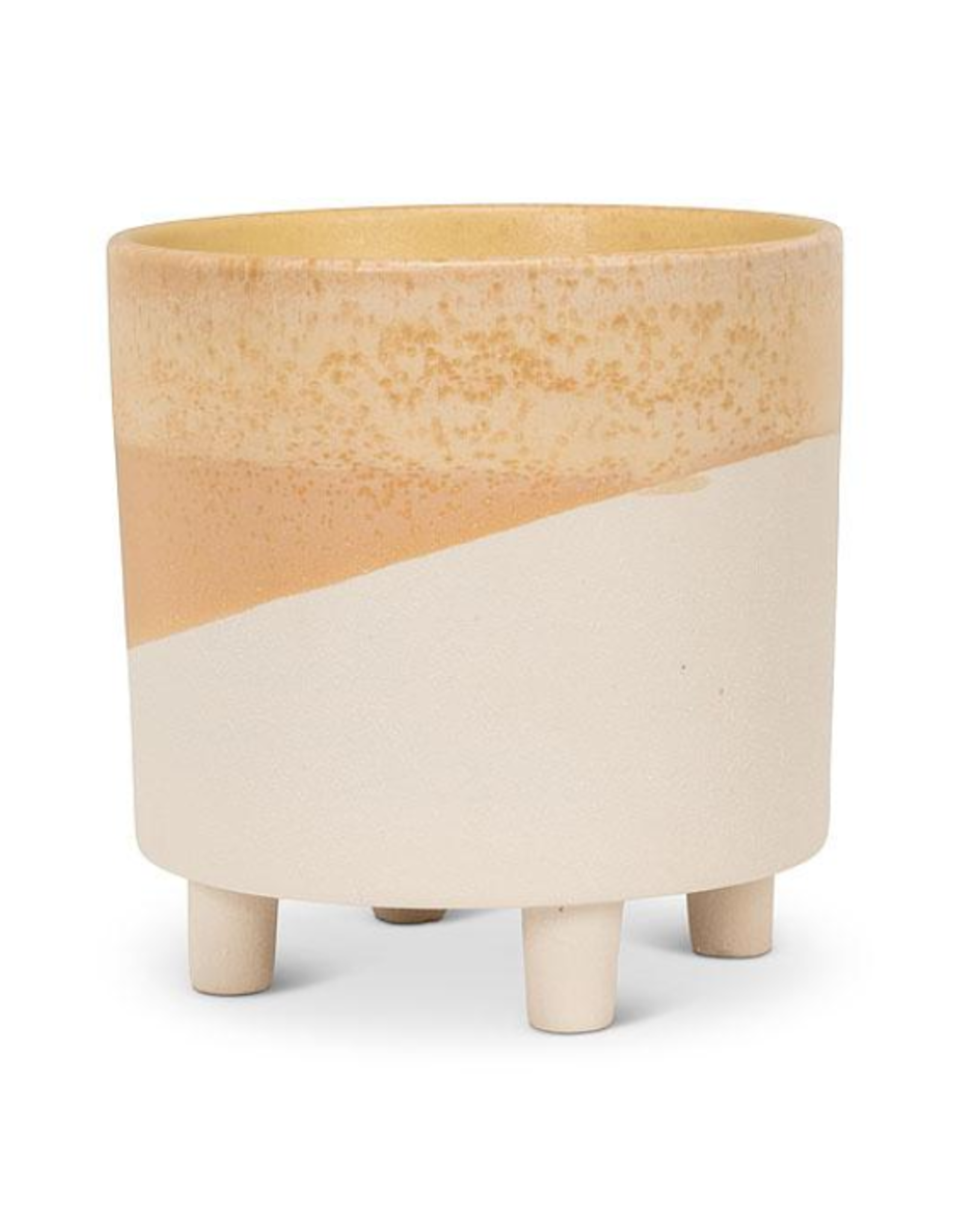 Small Neutral Abstract Planter with Feet