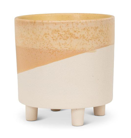 Small Neutral Abstract Planter with Feet