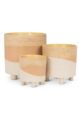 Small Neutral Abstract Planter with Feet