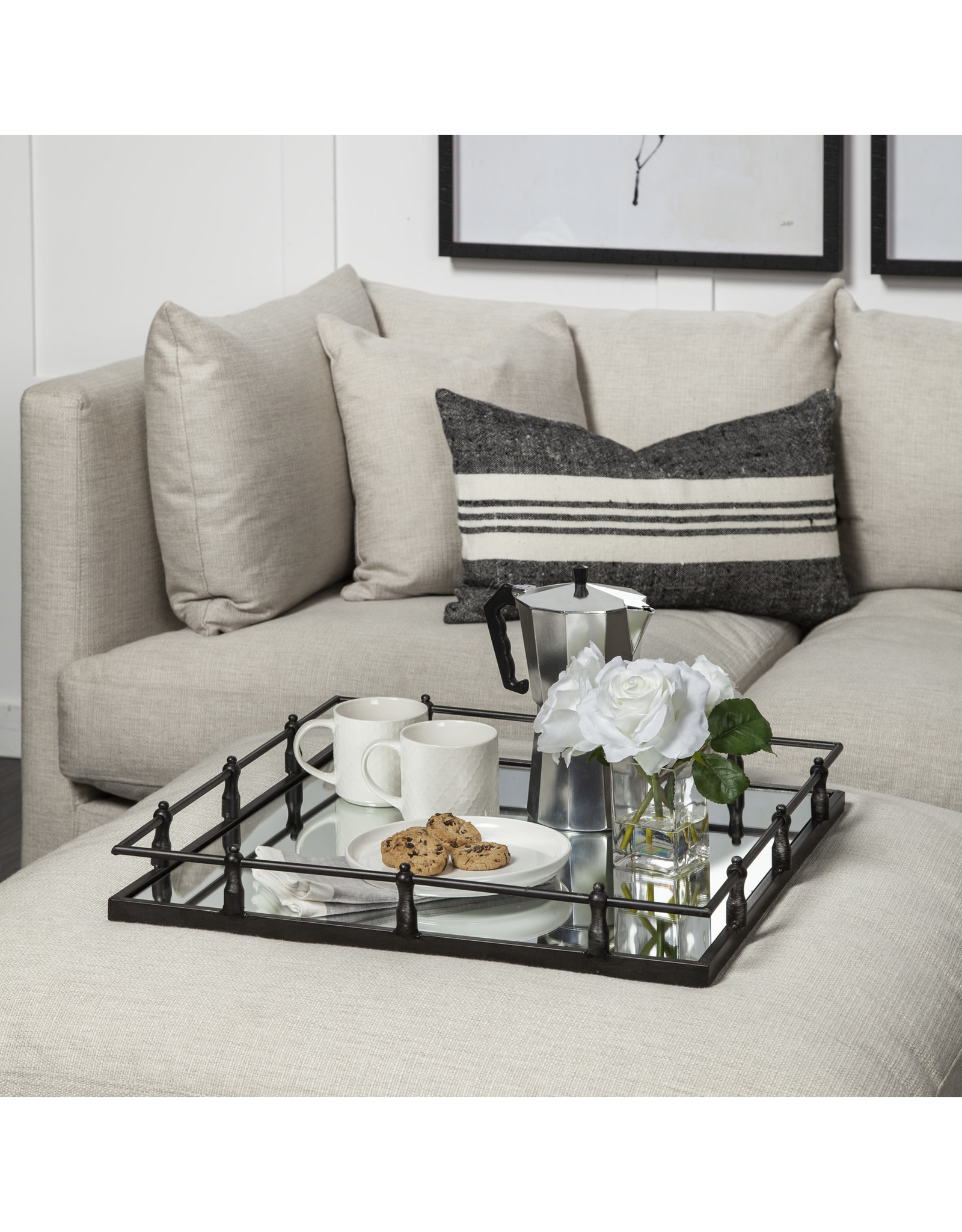 Christa 22x22 Black Metal Tray