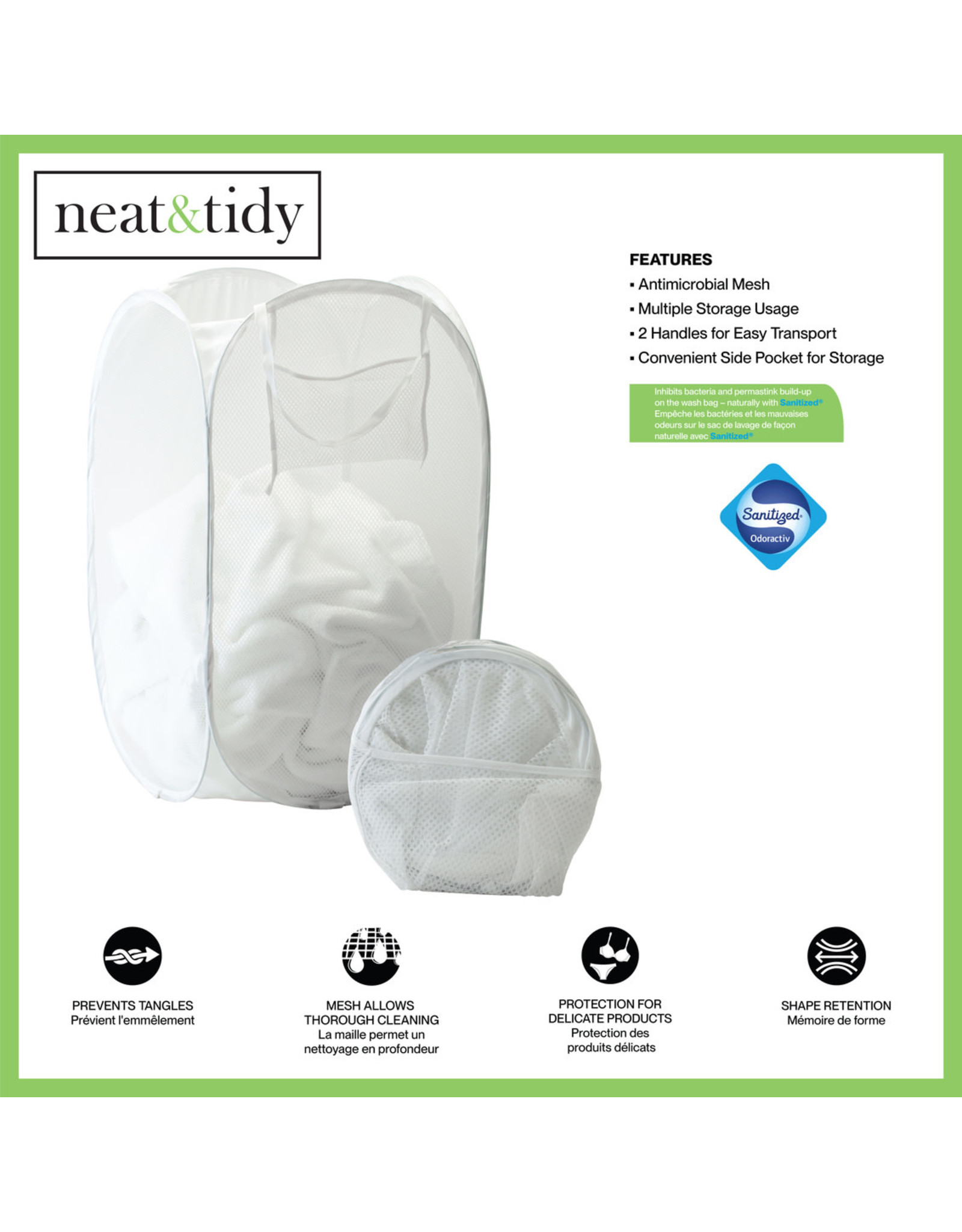Mesh Foldable Pop Up Hamper - White
