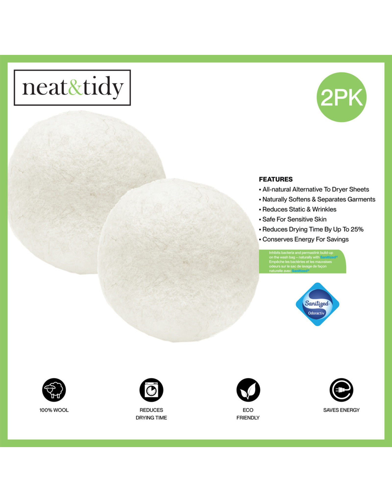 Wool Dryer Balls - 2 Pack