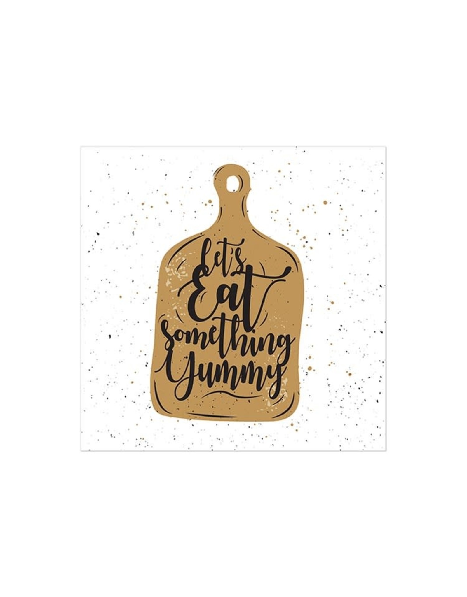 Let's Eat Something Yummy Paper Luncheon Napkin 20Pk White
