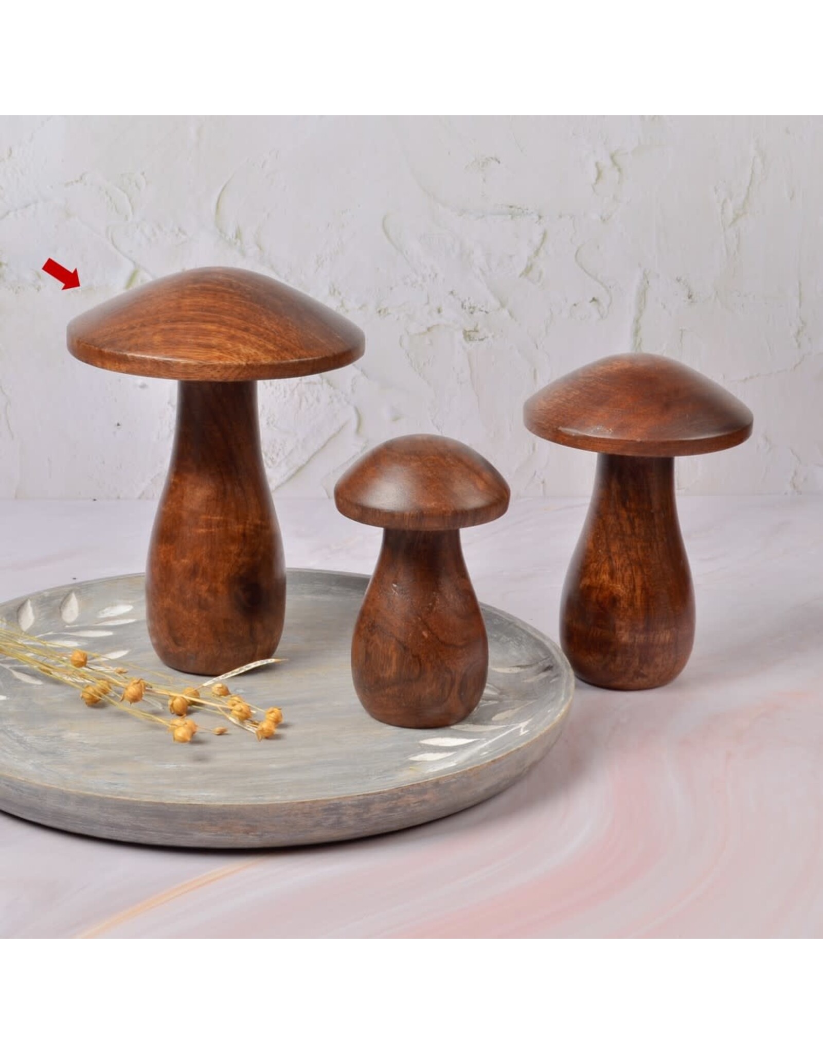 Alora Dark Wood Mushroom - Large