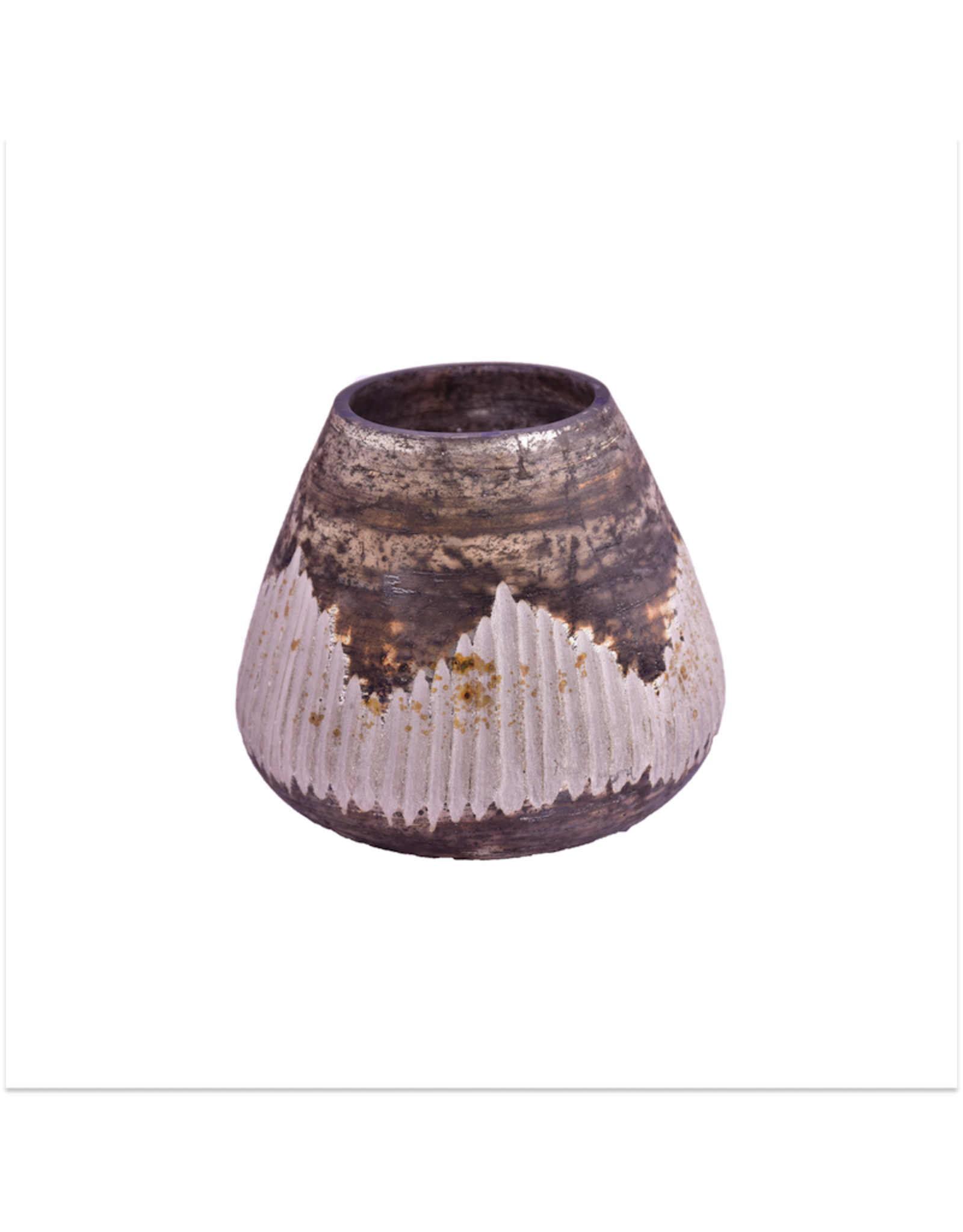 Rustic Etched Mercury Glass Voltive - Small