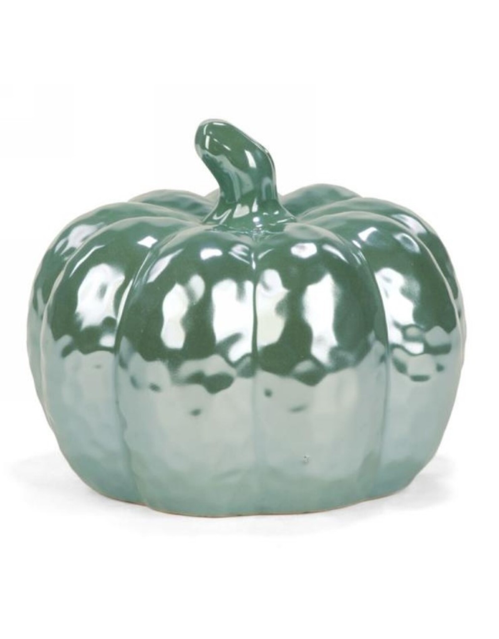 Green shiny ceramic pumpkin