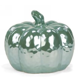 Green shiny ceramic pumpkin