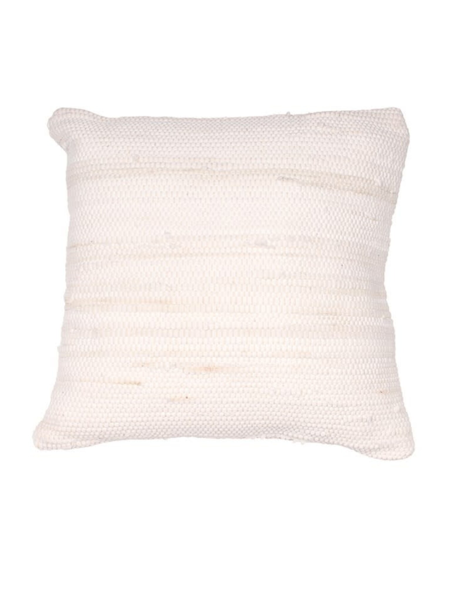Solid Chindi Cushion  Bone 18"x18"