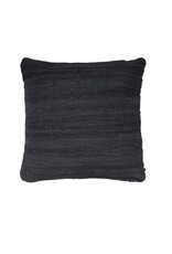 Solid Chindi Cushion - Black 18"x18"