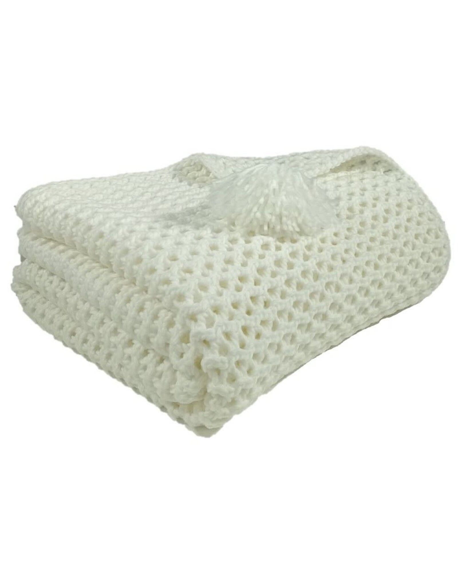 Janick White Knit Throw 50"x60"
