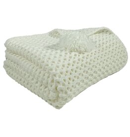 Janick White Knit Throw 50"x60"